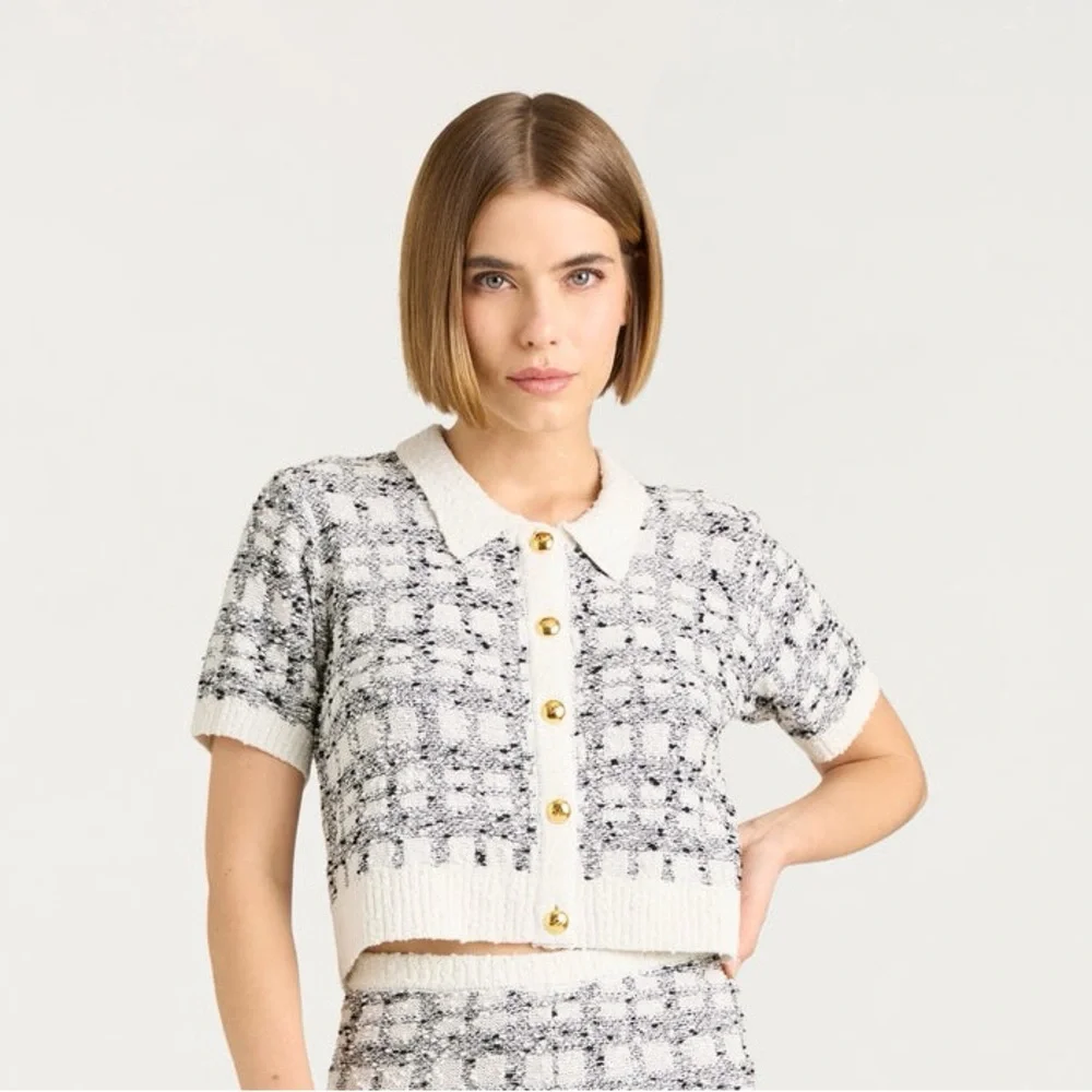 NWT $345 Cinq à Sept Adalee Short-Sleeve Cardigan